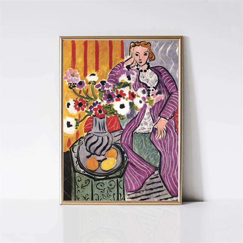 Henri Matisse Klassische Kunstwerke Buntes Landschaftsposter Frauenporträt Katze Blume Leinwanddruck Wandkunst für Zimmer Heimdekoration