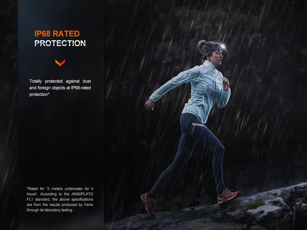 Fenix Max 1600 Trail and Night 18650 Rotating Adjustable IP68 Dustproof and Waterproof HM65R-T V2.0 Headlamp, Lumens, Running, Included, USB-C