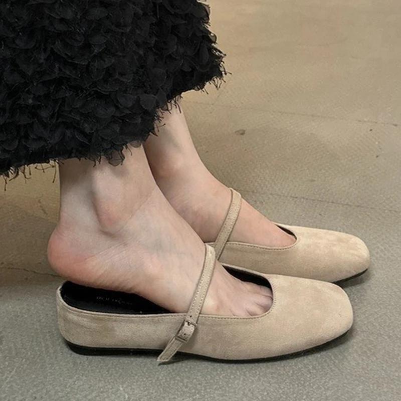 Fashion Women Flats Mules Shoes Designer Square Toe Slippers Casual Sandals 2025 Summer New Slingback Woman Flip Flops Brand Zapatillas