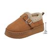 Fashion Buckle Thick Sole Thicken Plush Snow Boots Winter Warm Cotton Padded Shoe Women Plus Size Comfort Non Slip Platform Casual Boots