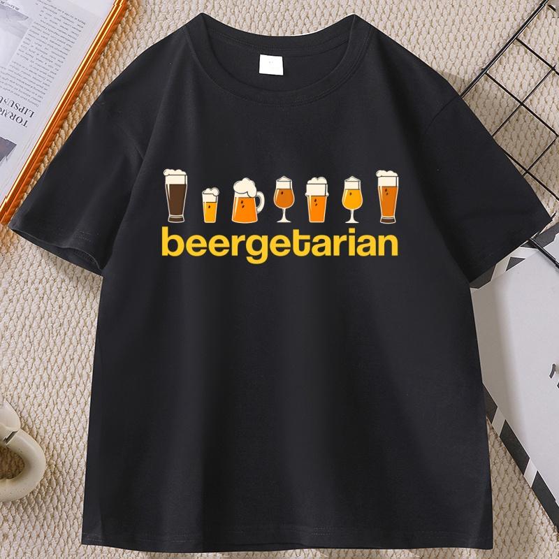 Beergetarian T Shirt Funny Beer Drinking Tee Oktoberfest Germany Beer Festival Tshirt Roud Neck Short Sleeve Male Clothing S разноцветный