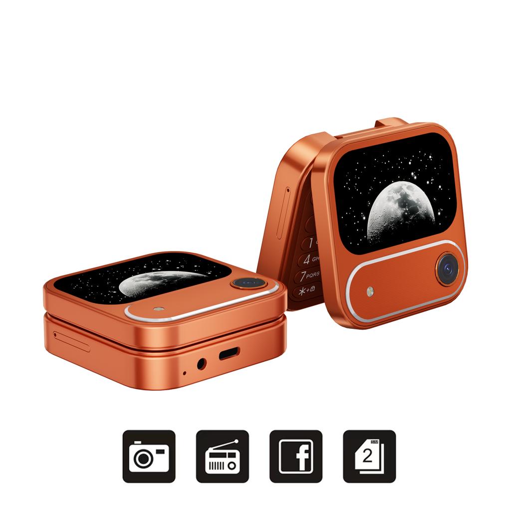 I17 Air Mini Faltbares Handy 2G GSM 1,77" Display Magische Stimme Kurzwahl UKW-Radio 2 SIM-Karten Kleine quadratische Handys