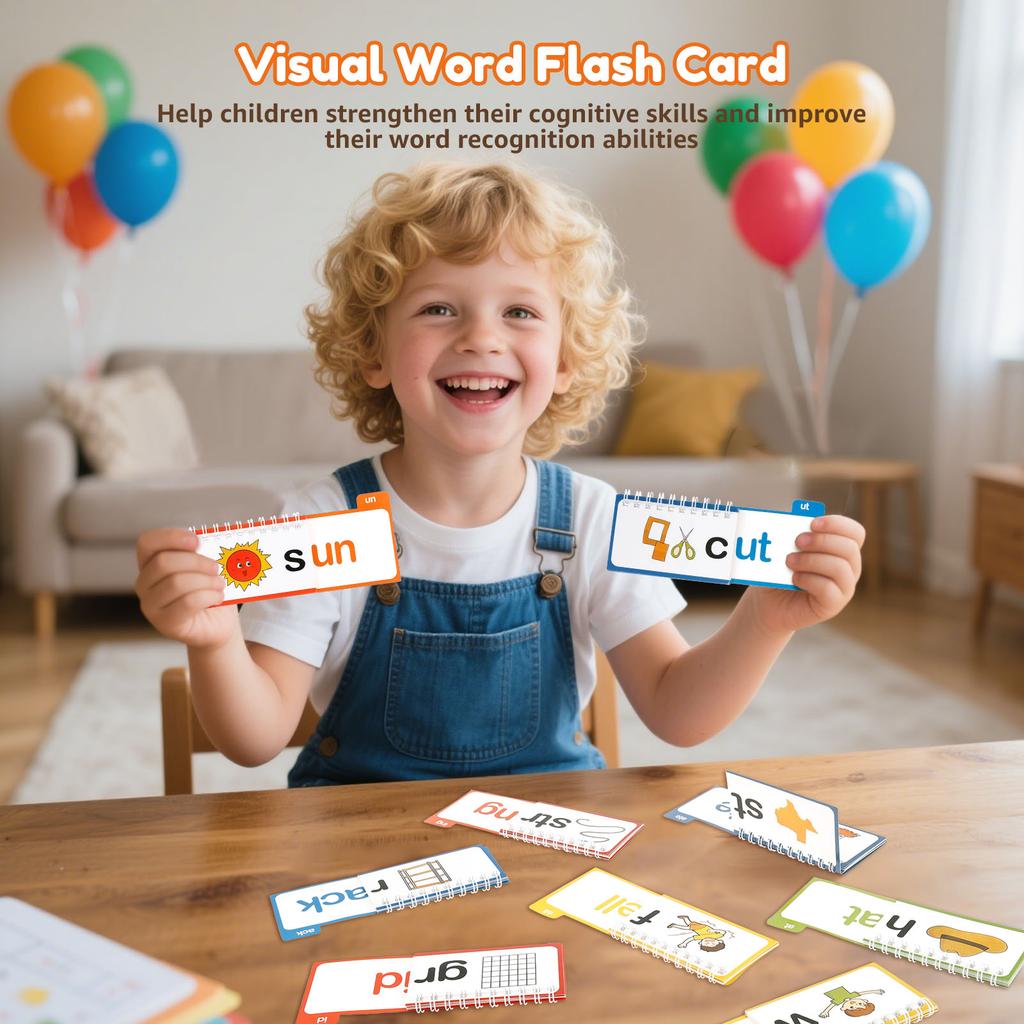 Letter Sounds Flash Card Set Colorful ABC Vocabulary Flashcard Kit Help Learning Learn to Read Phonics Cards for Your Kid