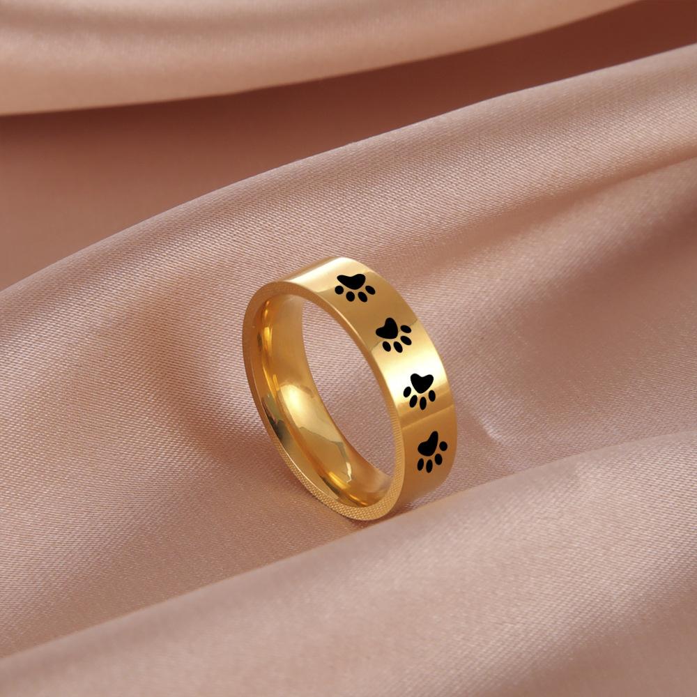 Liebhaber Titanstahl Niedliche Katzenpfoten Ringe Schmuck