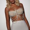 Fashion Bikini Chains Beach Body Chains Bra Beaded Chest Chain Body Accessories Jewelry for Raves Party Beach Clubwear