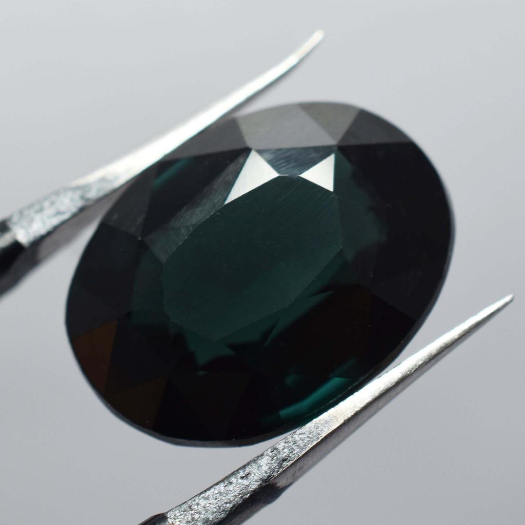 Natural Dark Green Sapphire Oval Cut 10.54 Ct Loose Gemstone CERTIFIED an-338-k