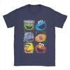 Men T-Shirts Sesames Monnsster Streets Group Squares Funny Cotton Tees Short Sleeve Cookie Moonnster T Shirts O Neck Tops
