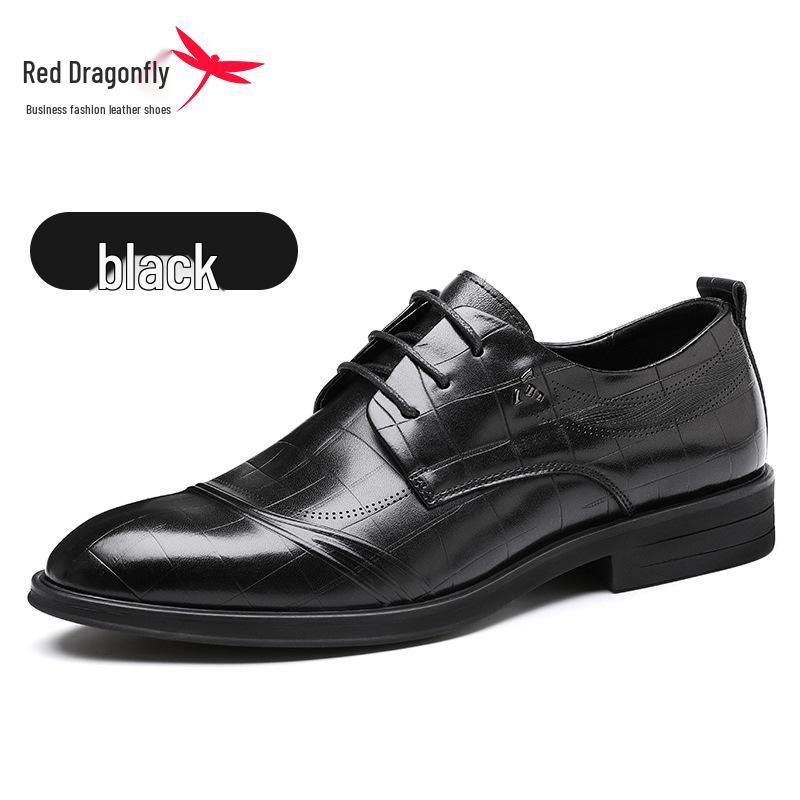 Red Dragonfly Men s Genuine Leather Pointed Toe Derby Shoes - Formal & Casual Spring Collection 44