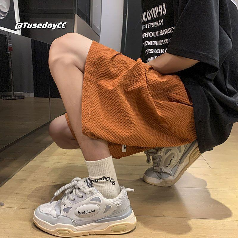 

Американские ретро шорты для мужчин и женщин летние тонкие Ins Design Sense Dopamine свободные брюки пять четвертей 2XL оранжевый