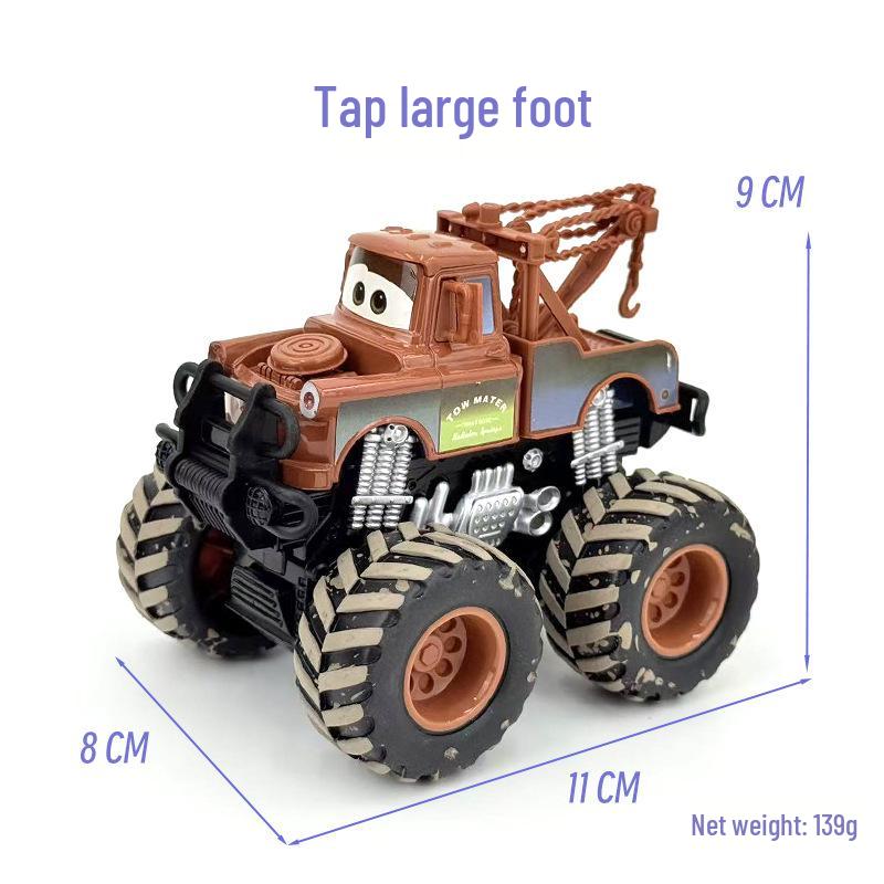 Inertial McQueen & Mater Off-road Big Foot Alloy Toy Car - Black Storm Edition