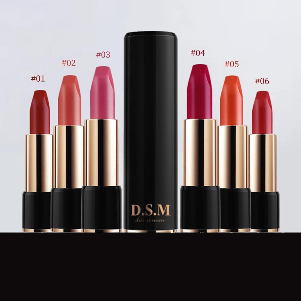 Aopoka Matte Lipstick Lip Gift 6 Colors Gloss, Long-Lasting, Moisturizing, Set, Knock-on Lipstick, (3.5g) #03