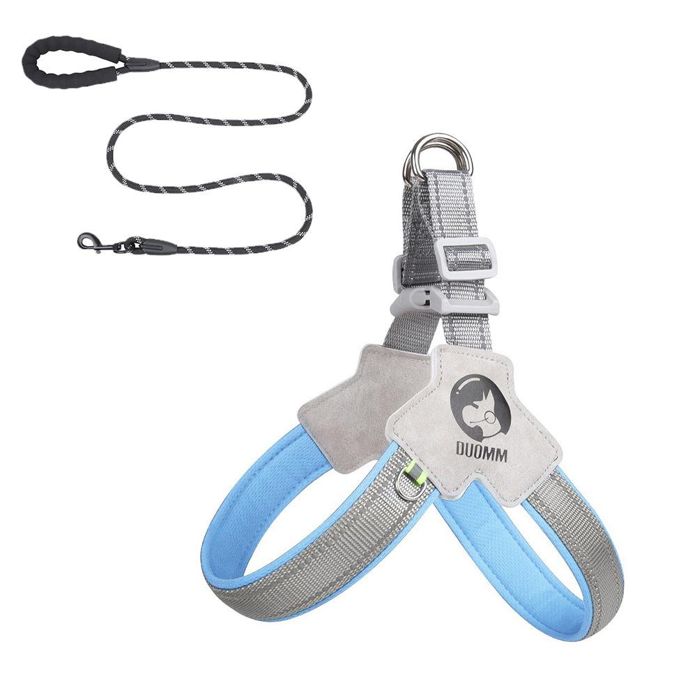 Puppy Chest Harness Saddle Pet Chest Harness Breathable Reflective Dog Leash Set Small & Medium Dog Traveling Products