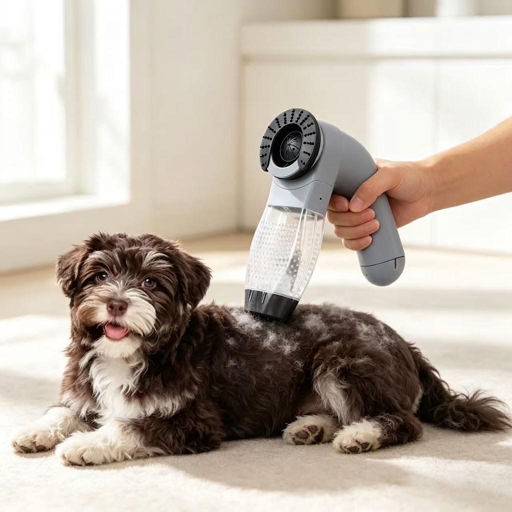 Portable Electric Pet Hair Remover Vacuum, Cordless Handheld Pet Grooming Tool, Easily Suck Loose Shedding Hair for Dogs & Cats