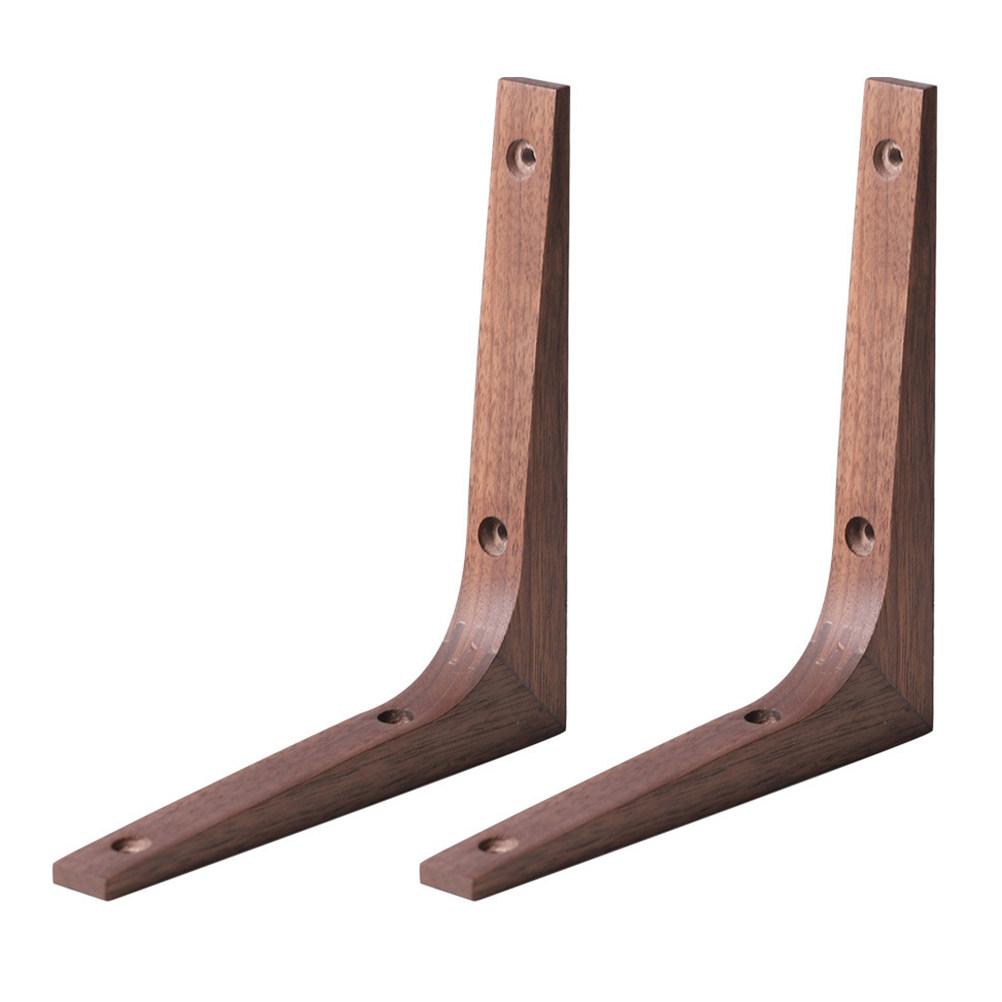 2Pcs Sturdy Wall Shelf Fixators L-Shaped Wooden Bracket Supports for Shelves Fixing and Wall Rack Installation