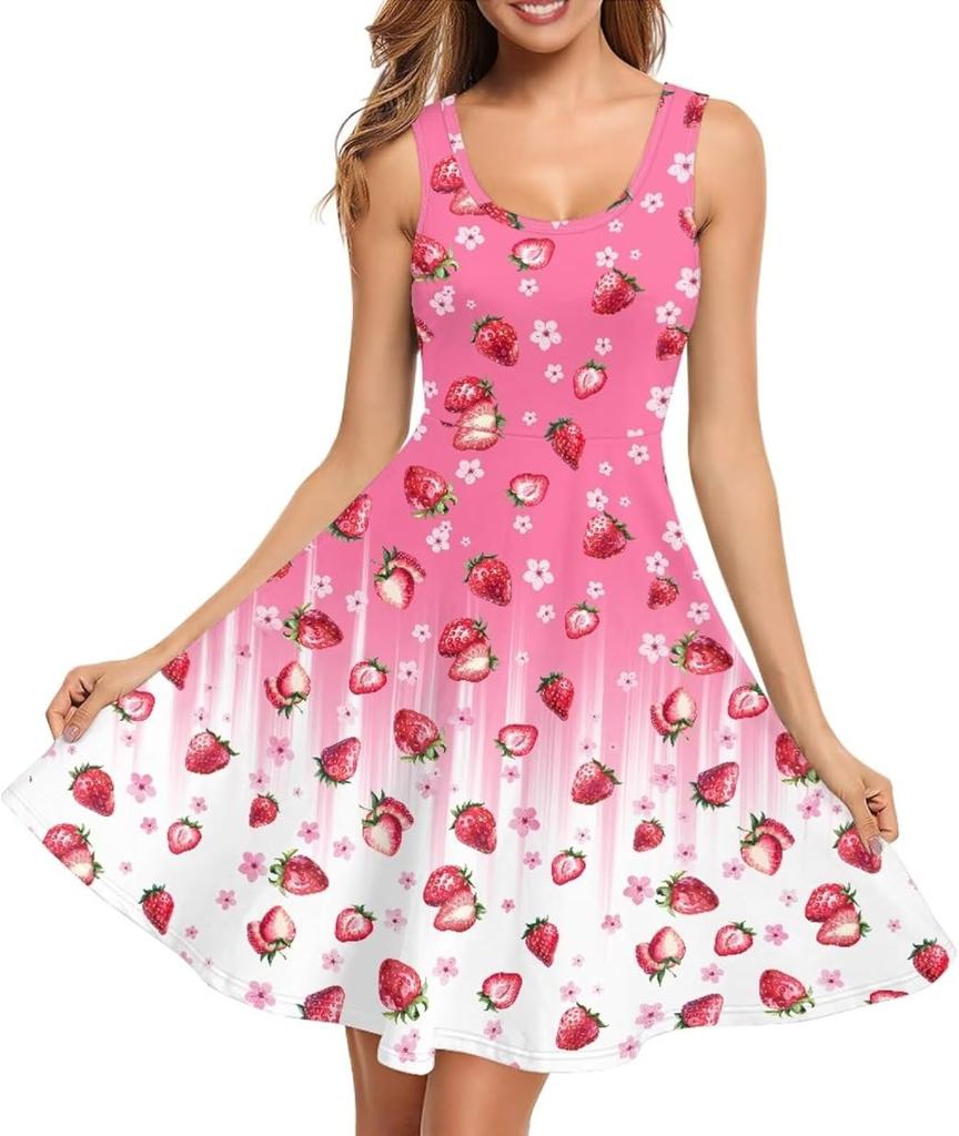 Summer Dress Casual Sleeveless Vest Cotton Skating Vest Short Medium and Long Dress