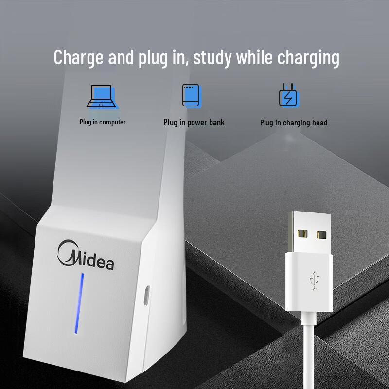 Midea LED Rechargeable Foldable Desk Lamp for Study & Camping