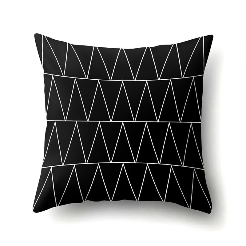 Polyester Pillow Case Geometric Decoration Home Petal Strip Printed Cushion Cover Bedside Cushion Cover Waist Cushion Cover