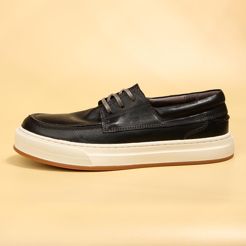 139-3 Leather Washed Retro Casual Board Shoes Men'S Shoes Genuine Leather Fashion Trend Leather Shoes Spot