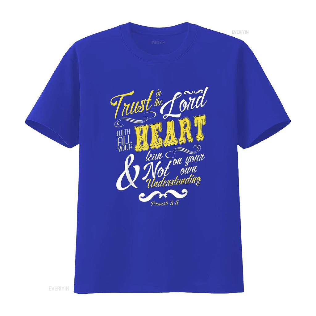 Trust In The Lord With All Your Heart Bible Verse T Shirt Vintage Washed Stretched Soft Comfortable Top For Everyday Wear