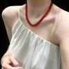 Handmade Red Agate Beaded Necklace: Women's High-End Chinese Style Clavicle Choker