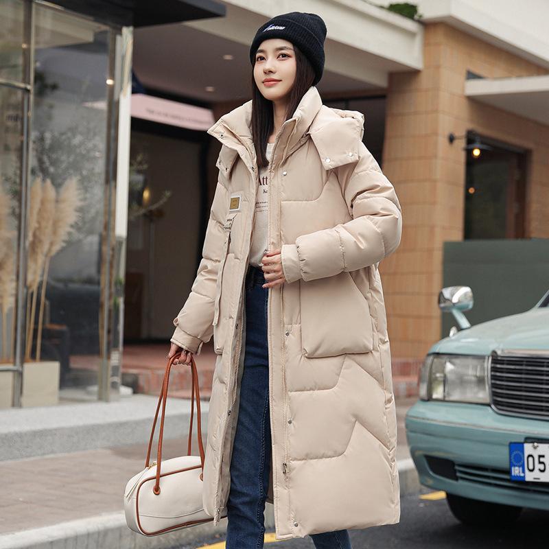 

Женская зимняя одежда с капюшоном, длинное пуховое пальто, куртка, утепленный тренчкот, ветровка, парки для женщин на открытом воздухе 3XL бежевый