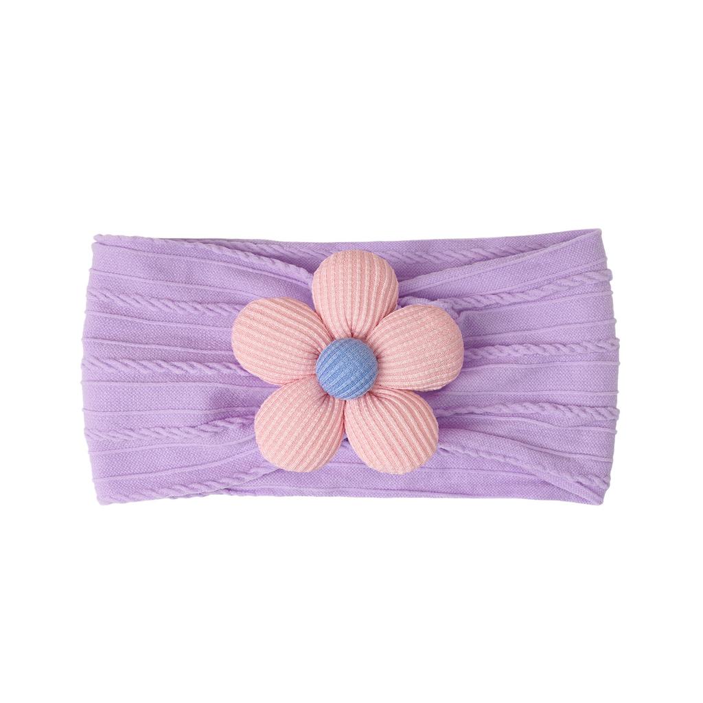 Jacquard Nylon Baby Headband with Flowers Children's Hair Accessories Cover Forehead and Guard for Girls Hair Clips