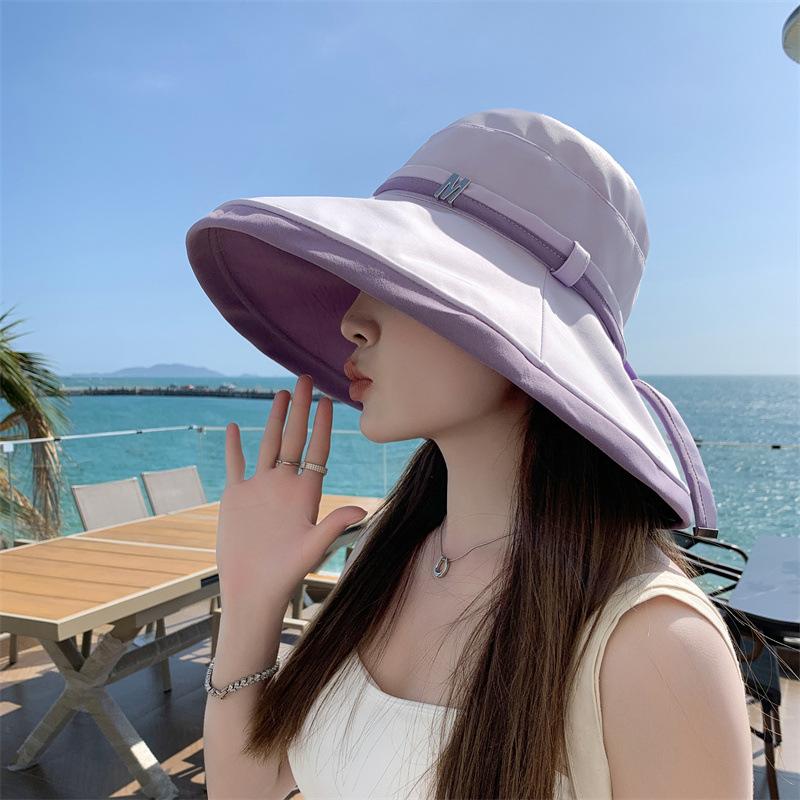

Шляпа Весна и Лето Женская Универсальная Двусторонняя Панама Однотонная Большая Козырьковая Защита От УФ-лучей Солнцезащитная Шляпа Женская Летняя Защита От Солнца ONE SIZE лаванды фиолетового