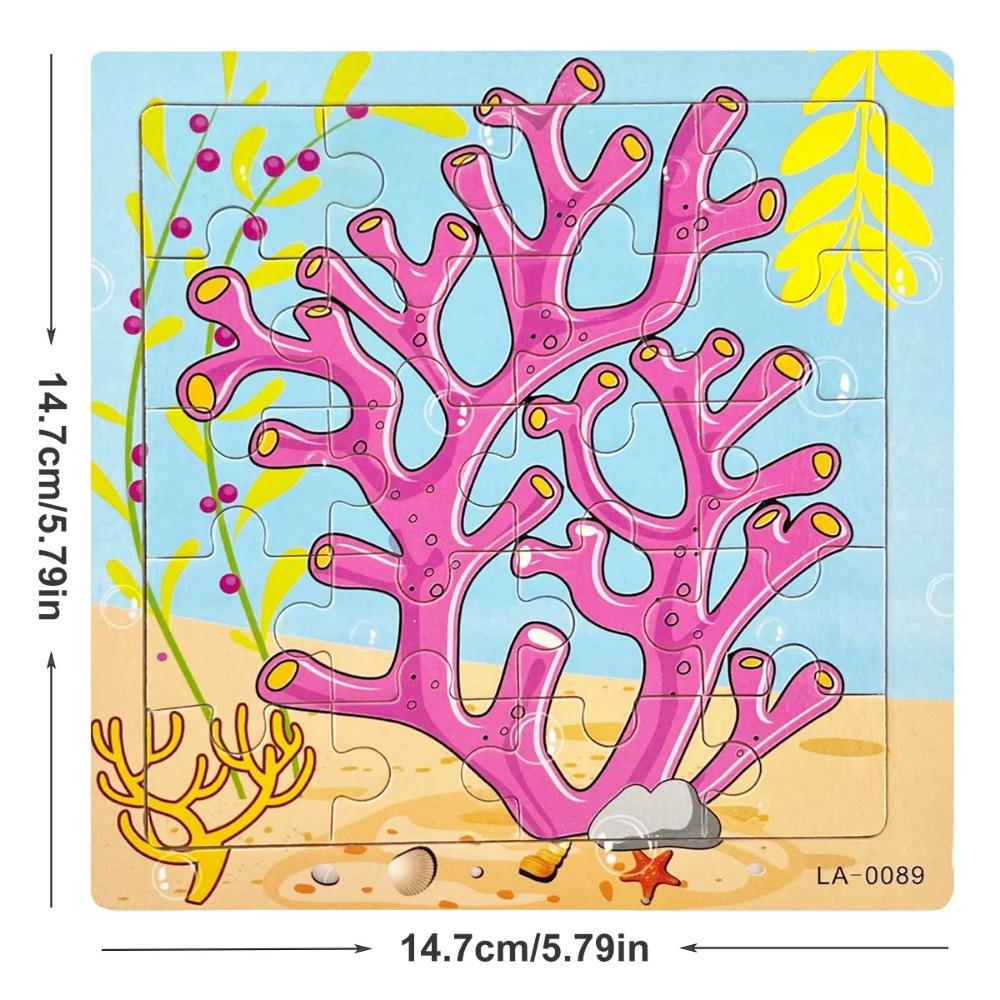 1ks 14,7cm/5,79in Drevené puzzle Dopravné vozidlo Morský živočích Štýl Puzzle Hra Vzdelávacia hračka pre deti
