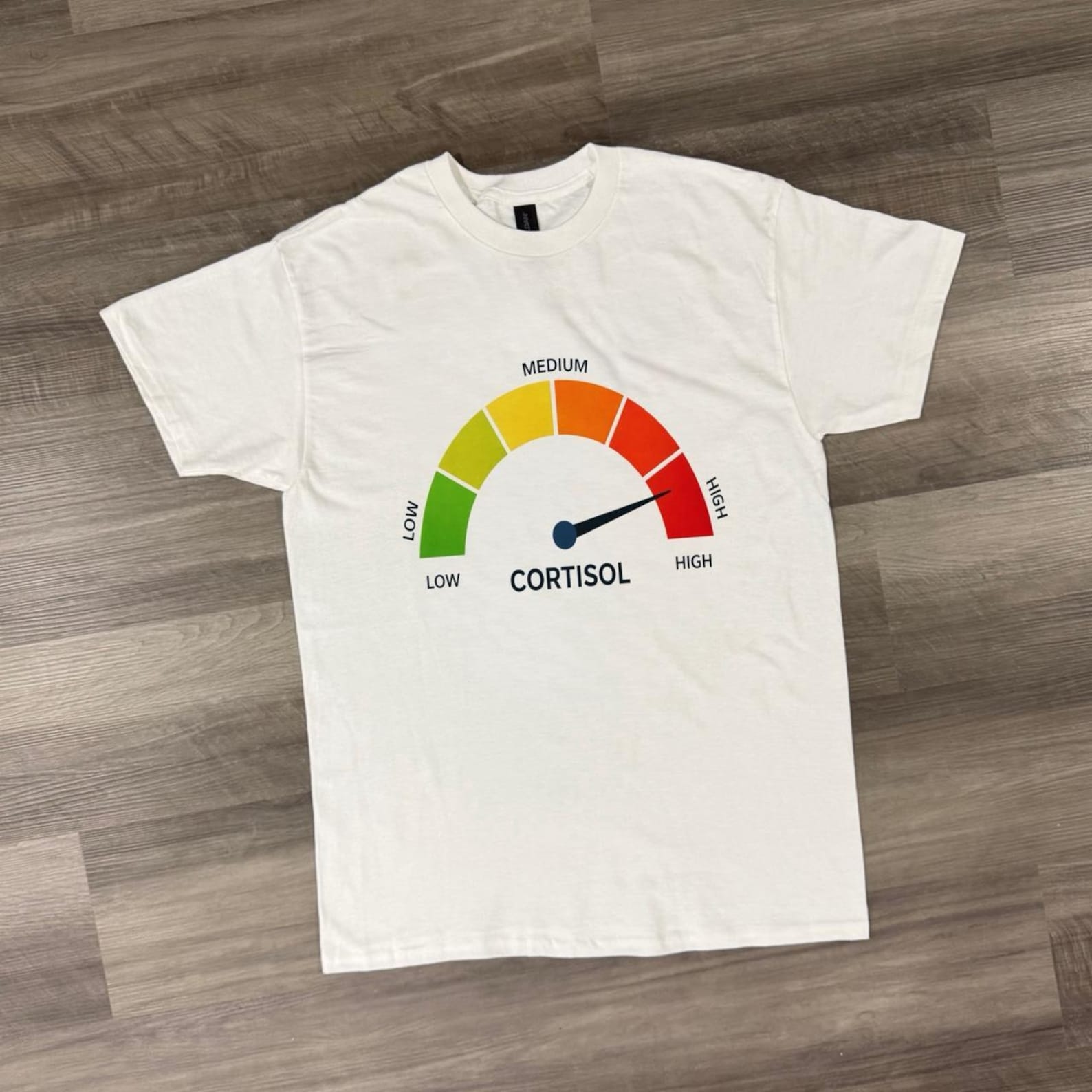 Cortisol cotton shirt, Cortisol Meter T Shirt, Stress Level Gauge Graphic Tee, Cortisol Levels Shirt, Stress Meter T Shirt, Funny Anxiety M