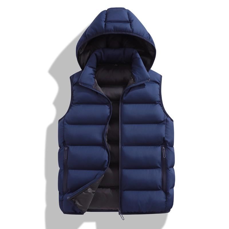 Herren Plus Size Leichte Winter Kapuzen Daunenweste Lässige Warme Ärmellose Jacke Tägliche Kleidung