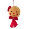 Tecknad Jul pepparkaksmän Hänge Röd Brun DIY-tillbehör Plyschdocka Hängande Dekoration Rosettprydnad