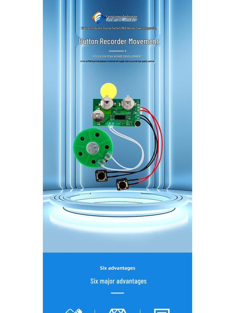 4-Minute Button Recording & Playback Module for Greeting Cards