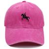 Men'S Washed Cotton Baseball Cap With Ride A Horse Embroidery Dad Hat Sport Golf Cap Sun Hat For Men Uv Blocking Bungee Hat