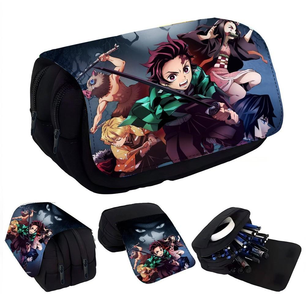 Student Double-Layer Pencil Case, Storage Bag, Animation Peripheral Pencil Case, Polyester Storage Bag.