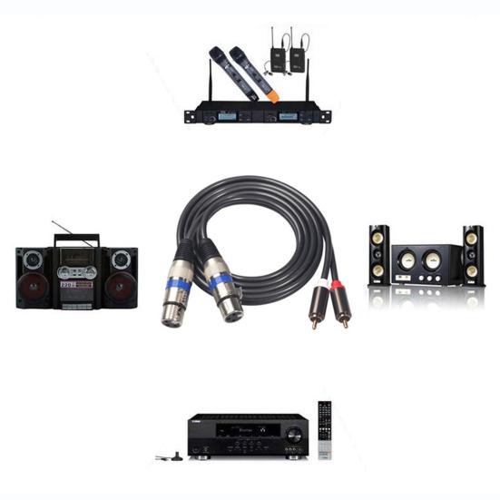 Professional 1.5m Dual RCA Male To Dual XLR Female Audio Signal Patch Cable Adapter for Microphone Mixer Headphone Amplifier