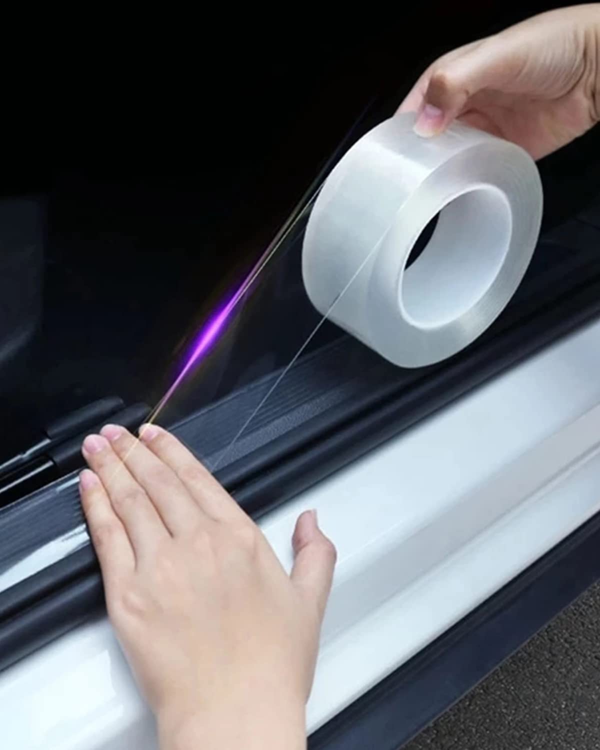 

LIKENNY Car Door Film, Tape-type, Body Protection Film, Tape-type, Car Door Protection, Body, Dustproof, 7cm wide x 5M