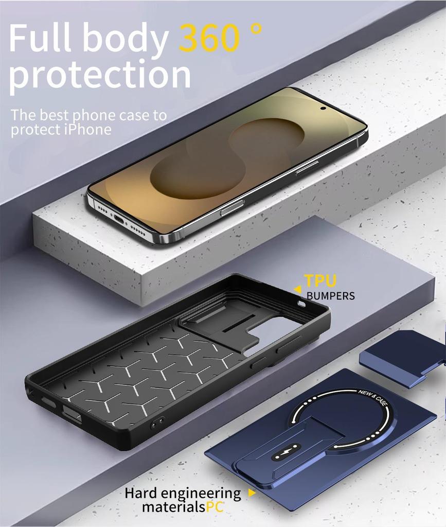 Magnetic Lens Cap Holder for Samsung S26 Ultra, Drop-proof Hard Shell Protective Case A57 S25