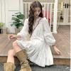 White Lace Splicing Holiday Dress Women's Summer New Yunnan Xinjiang Grassland Travel Photo Dress