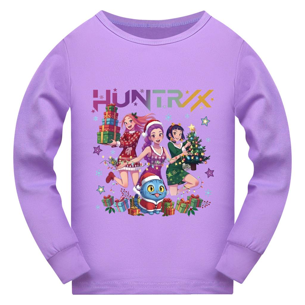 5084 Kids Girls Christmas New Year Rumi Zoey Mira Super Star Print Long Sleeves T-Shirt