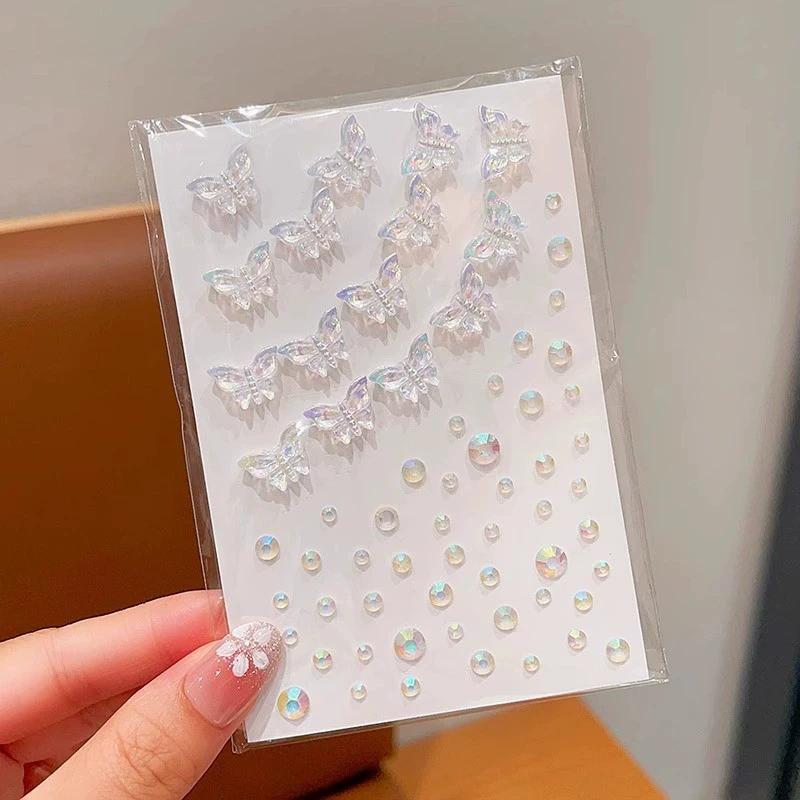 

Стразы Наклейки для лица Фестивальный макияж Кристаллы Наклейки для детей Алмазные Ювелирные Наклейки Клейкие Блестки для лица butterfly