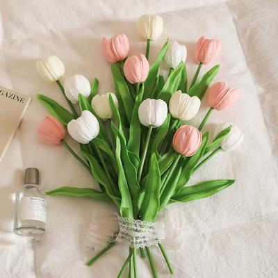 5/10Pcs Tulip Artificial Flowers Bouquet 33cm Fake Flowers for Home Room Decor Garden Wedding Decoration Vase Flower Arrangement