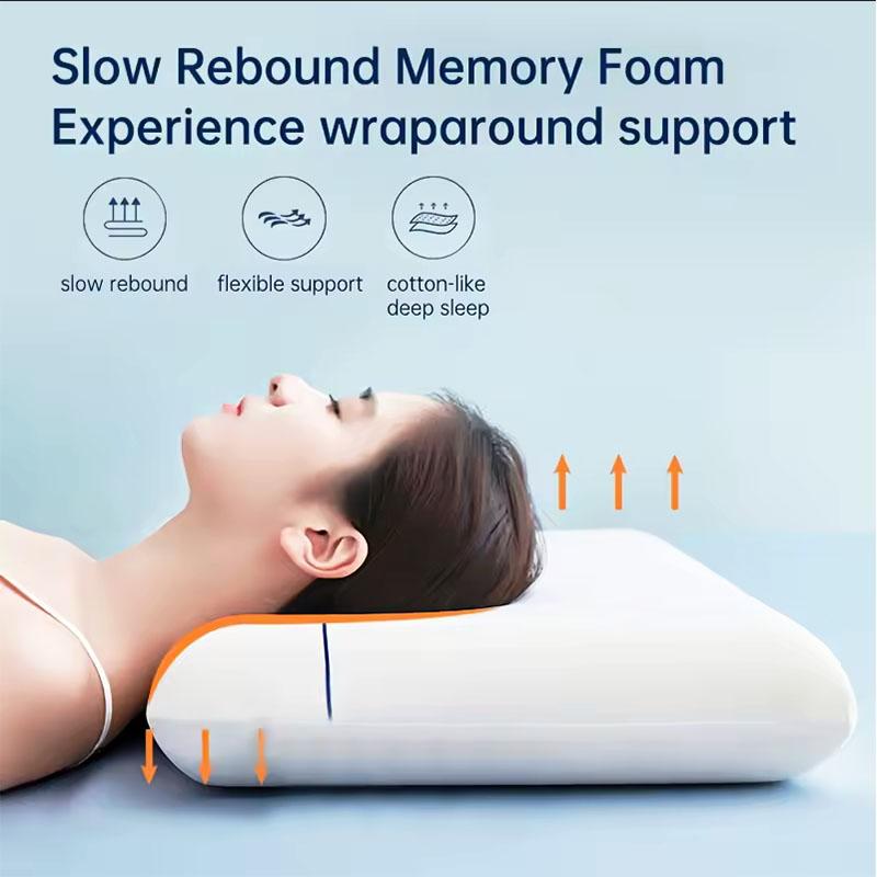 1pc Long Memory Foam Cervical Pillow, Neck Pillow slow Rebound Shape Comfortable Sleeping Pillows Hotel Bedroom Bedding Pillow