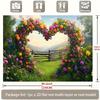2D Romantic Spring Meadow with Heart Flower Arch Photography Background