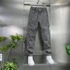Men's spring and summer new light luxury flocking casual pants simple fashion versatile elastic trend loose pants tide
