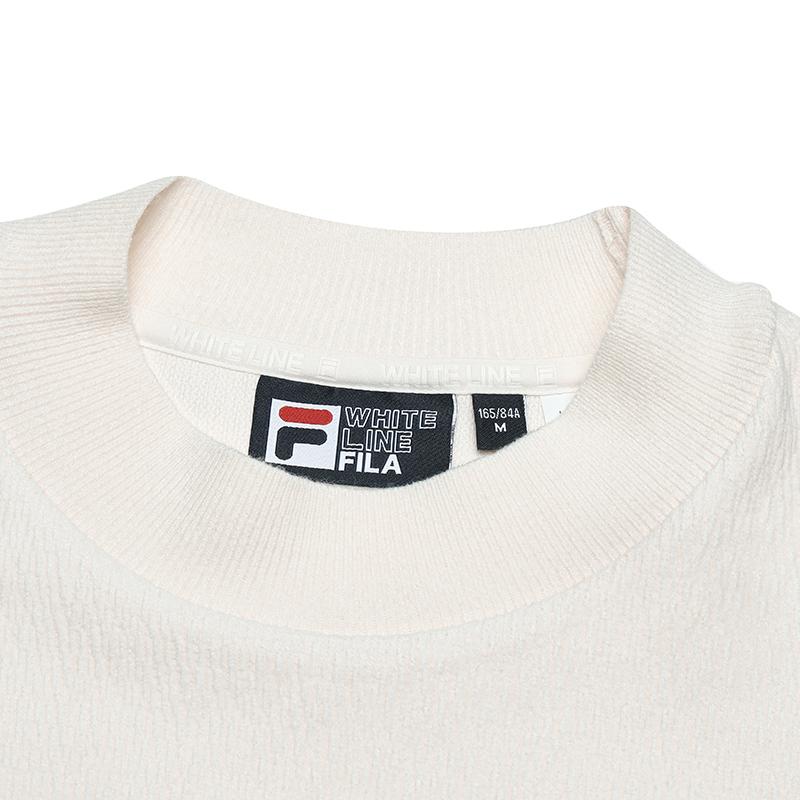 FILA White Series Casual Comfortable Knit Pullover Long Sleeve Sweatshirt Women sweatshirt Ice-White F11W513201F-IV