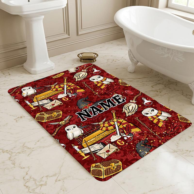 Custom Name Harry Potter Living Room Non-Slip Area Rug Soft Carpet for Bedroom Kids Playroom Sofa Office Home Decor Doormat