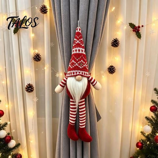 Holiday Home Decor Accessories Christmas Plush Gnome Curtain Buckle, Scandinavian Santa Doll Tiebacks, Holders Faceless Dwarf Holdback Fastener