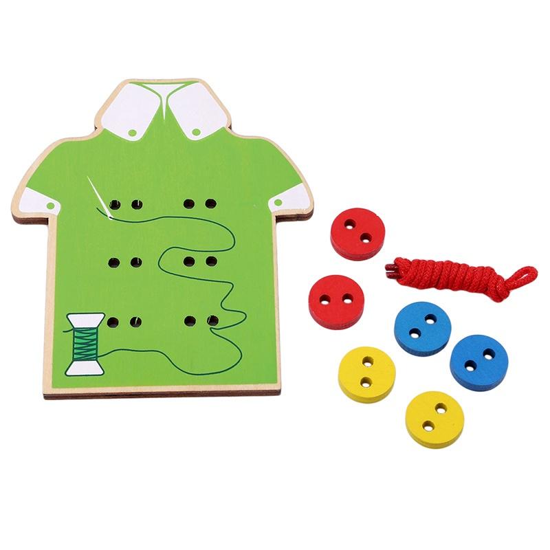 Buy Fashion Household Kids Montessori Beads Lacing Board Wooden Toys ...