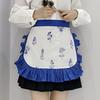 Cotton Half Apron with Daisy Print & Lace Hem Breathable Adjustable
