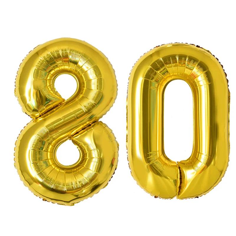 2pcs 40 Inch Number Figure Foil Balloon16 18 20 21 25 30 35 40 Years Adult Old Birthday Party Anniversary Decoration Air Balloon
